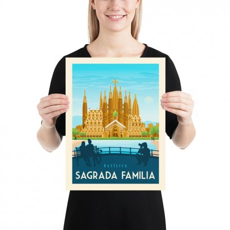 Hauptbild: Vintage Poster M Barcelona Sagrada Familia