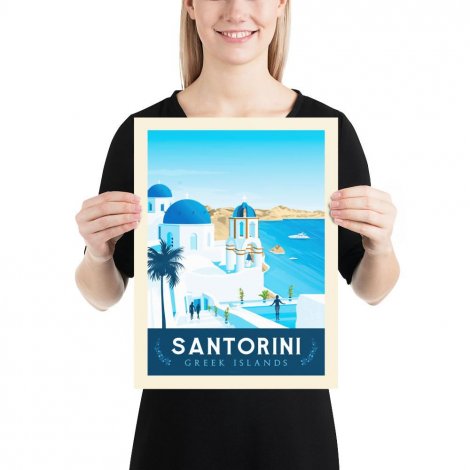 Hauptbild: Vintage Poster M Santorini Griechenland