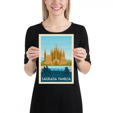 Hauptbild: Vintage Poster S Barcelona Sagrada Familia