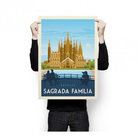 Hauptbild: Vintage Poster XL Barcelona Sagrada Familia