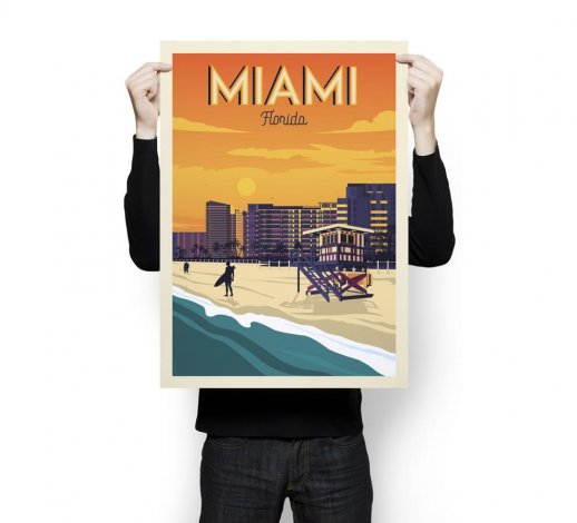 Hauptbild: Vintage Poster XL Florida Miami