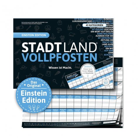 Hauptbild: Partyspiel Stadt Land Vollpfosten - Einstein Edition XXL A3