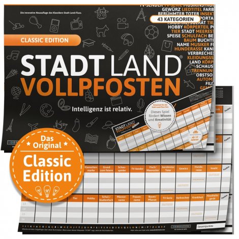 Hauptbild: Partyspiel Stadt Land Vollpfosten - Classic Edition XXL A3