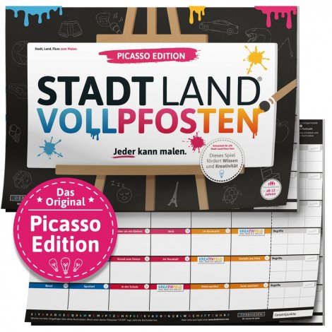 Hauptbild: Partyspiel Stadt Land Vollpfosten - Picasso Edition XXL A3