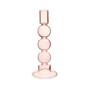 Kerzenhalter Glas Bubble pink