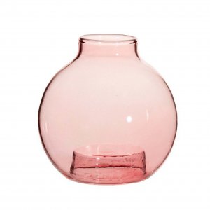 Kerzenhalter Glas stapelbare Kugel pink