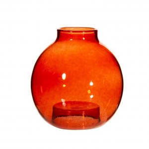 Kerzenhalter Glas stapelbare Kugel rot