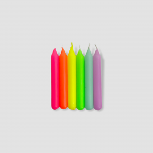 Geburtstagskerzen Dip Dye Konfetti Rainbow 6er Set