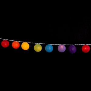 LED Feenlichter 20 BÃ¤lle Stoffoptik Rainbow