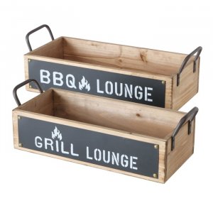 Grill Tablett aus Holz BBQ Lounge L