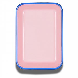 Emaille Backform Colorama L soft pink/electric blue
