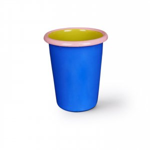 Emaille Becher Colorama electric blue/chartreuse