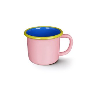 Emaille Tasse Colorama soft pink/electric blue
