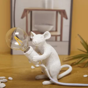 Tischlampe Maus stehend weiss