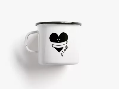 Emaille Tasse  Je t'aiME
