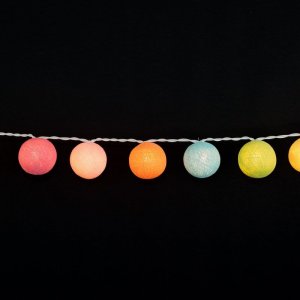 LED Feenlichter 20 BÃ¤lle Stoffoptik Spring/Pastell
