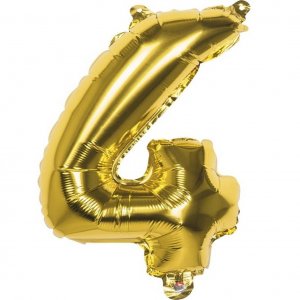Zahlenballon S 4 gold