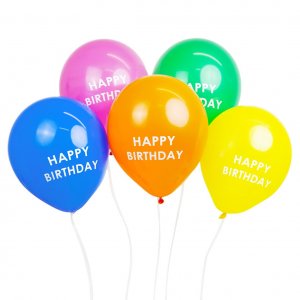 5 Latexballons Happy Birthday Rainbow