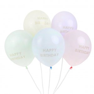 Latexballons Happy Birthday pastell