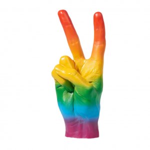 Hand Skulptur/SchmuckstÃ¤nder Peace rainbow
