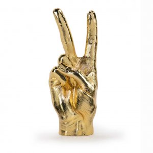 Hand Skulptur/SchmuckstÃ¤nder Peace gold