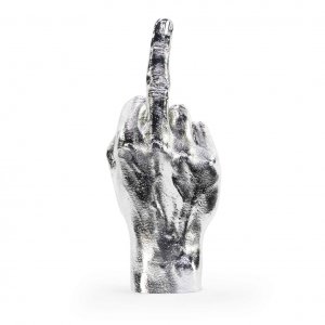 Hand Skulptur/SchmuckstÃ¤nder The Finger silber