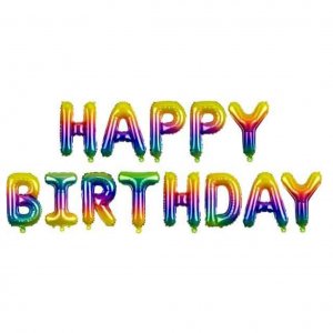 Folienballone Schriftzug Happy Birthday bunt