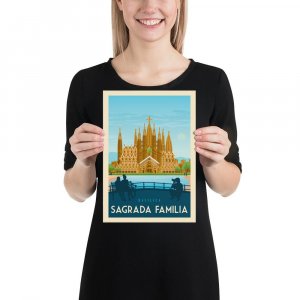 Vintage Poster S Barcelona Sagrada Familia