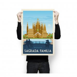 Vintage Poster XL Barcelona Sagrada Familia