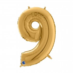 Zahlenballon L Nr. 9 gold