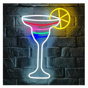 Vegas Lights LED Dekolicht Neon Sign Cocktailglas