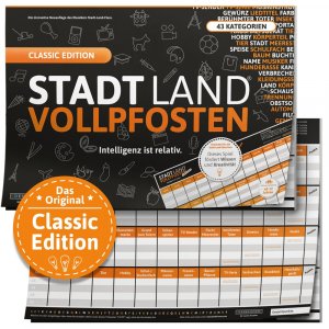 Partyspiel Stadt Land Vollpfosten - Classic Edition XXL A3