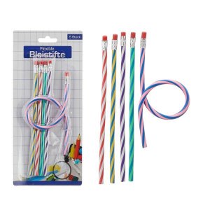Flexible Bleistifte mit Gummi 5er Set