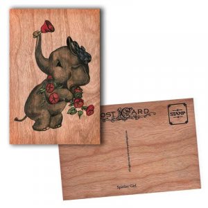 Holzkarte Elefant