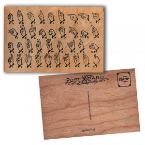 Holzkarte Handzeichen