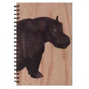 Notizbuch Holz Hippo L