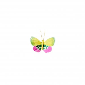 Schmetterling mit Clip Gelb