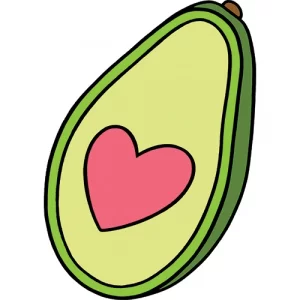 Vinyl Sticker Avocado Heart