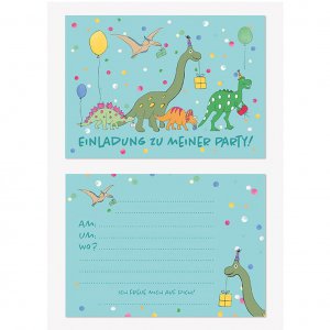 Postkarte Einladung Dinosaurier
