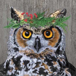 Serviette Winter Berry Fox Owl
